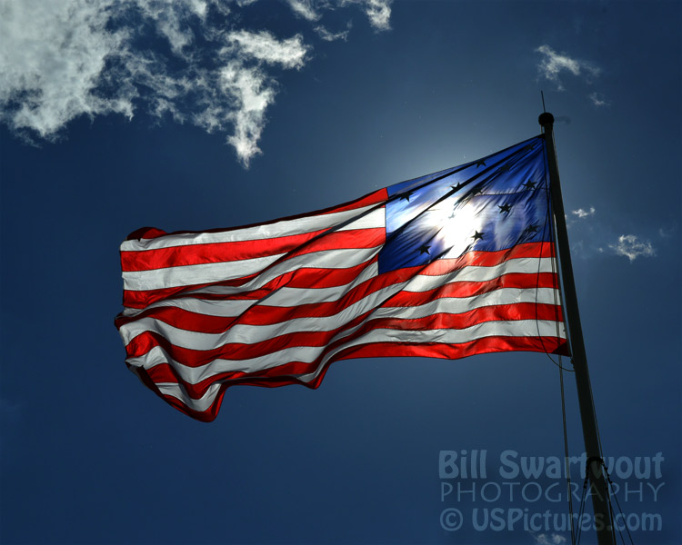 Baacklit Storm Flag at Fort McHenry